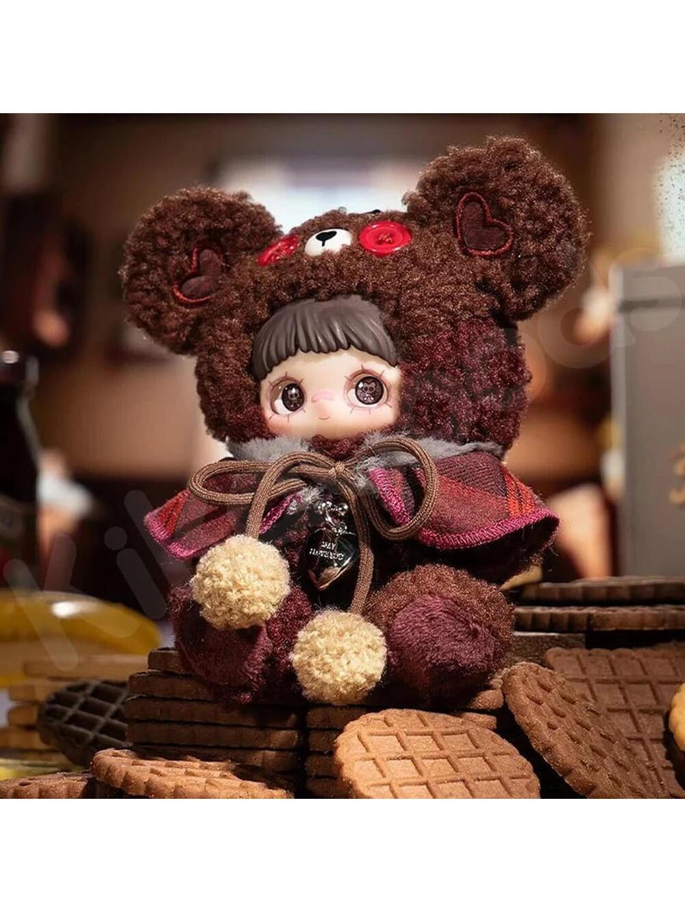 MayMei Tiny Bear Cookie Brownie Red Plush Confirmed Blind Box Keychain Sure Fun